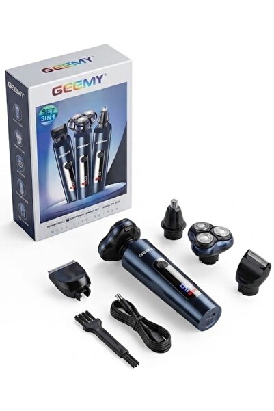 Ardette Set aparat de ras si tuns 3‑in‑1 Geemy GM‑8105, fara fir, afisaj LED,...