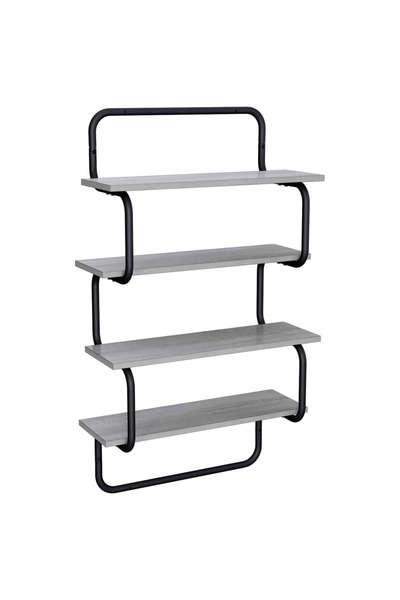 vidaxl Raft de perete cu 4 niveluri Sonoma gri 40 x 24,5 x 104 cm