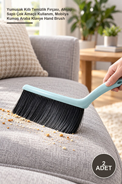 Yenilig قطعتان من المكنسة اليدوية ذات المقبض الطويل - فرشاة تنظيف ذات شعيرات ...
