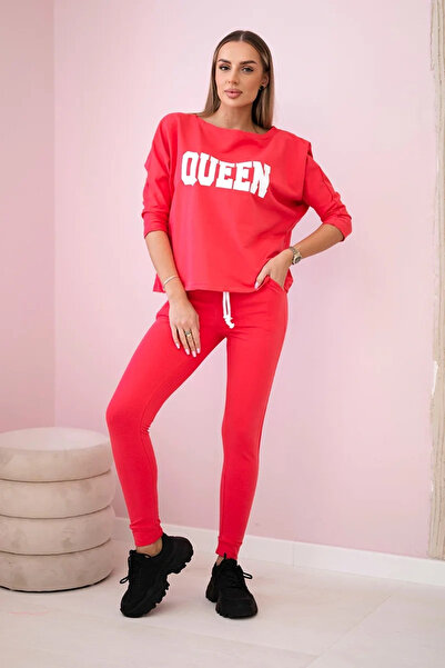 Kesi Set cu imprimeu Queen, zmeură