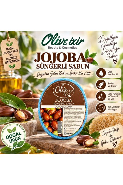 olive ixir 120 gr. Doğal Jojoba Süngerli Banyo ve Vücut Sabunu