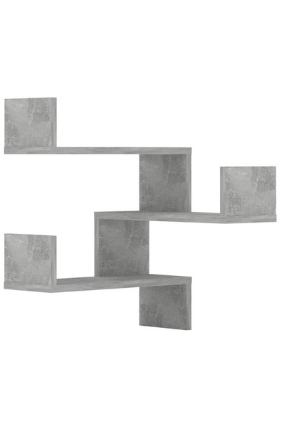 vidaxl Rafturi de perete pe colț 2 buc. gri beton 40x40x50 cm PAL