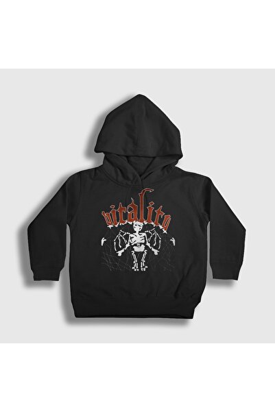 Presmono Unisex Kids Black Vitality Nikolas Rendl Pyromaniac Hooded Sweatshir...