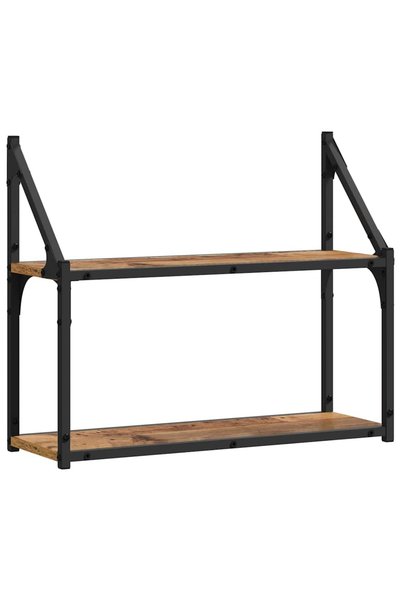 vidaxl Raft de perete Montare pe perete Lemn vechi 60 x 21 x 51 cm