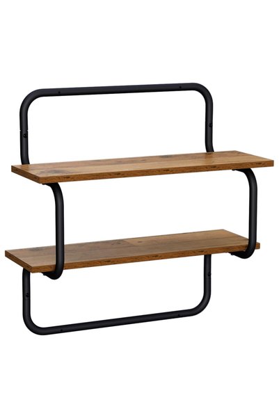 vidaxl Raft de perete cu 2 niveluri Lemn vechi 40 x 24,5 x 61 cm