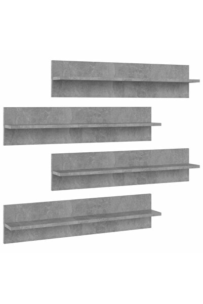 vidaxl Rafturi de perete, 4 buc., gri beton, 80x11,5x18 cm, PAL