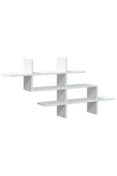 vidaxl Raft de perete, alb, 124,5x18x60,5 cm, lemn prelucrat