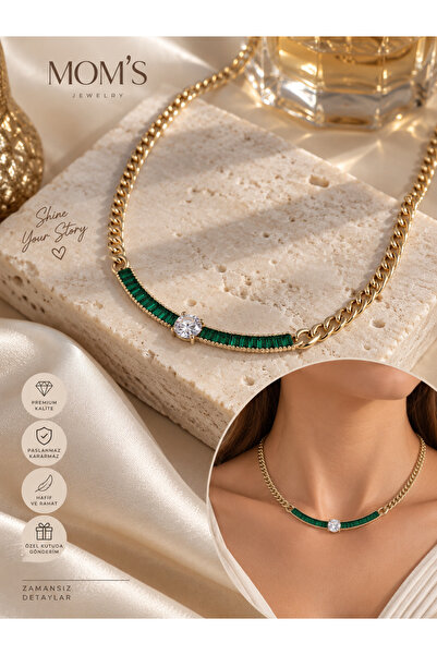 Emerald Glow Yeşil Taşlı Kolye