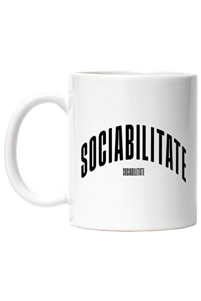 INOVATIX Cana alba personalizata,Cuvantul Sociabilitate,Motivational,Self Hel...