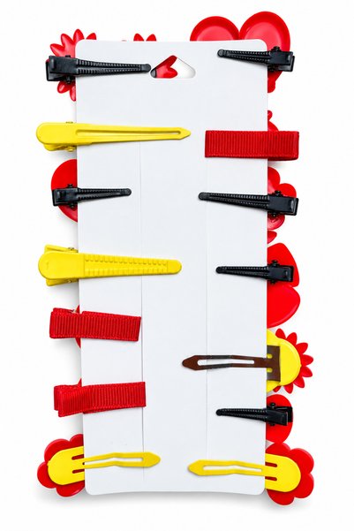 SHEKER HOME Sheker Kids Girls' Hair Clip Set 14 Pieces Red Yellow Strawberry Flower Bow Figured Clips and Snap Hair Clips