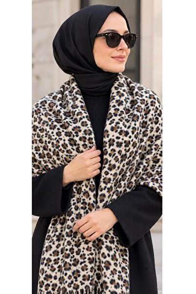 Leopar desenli polar şal