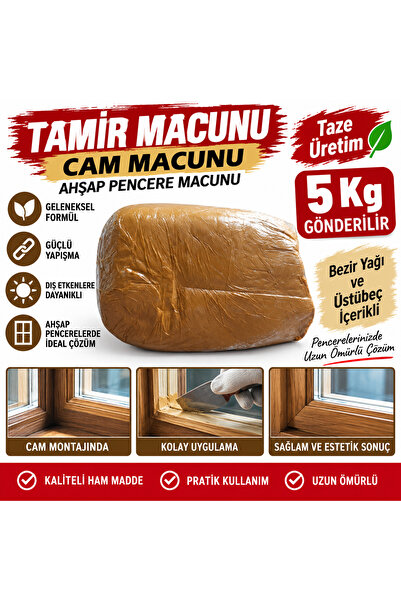 YMN Tamir Macunu Cam Macunu Ahşap Pencere Macunu 5 Kg Gönderilir Taze Üretim