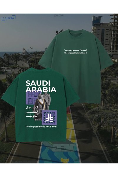 MUZİ قميص للرجال والنساء بمناسبة اليوم الوطني السعودي، مصنوع من القطن 100%، م...