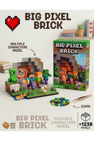 KisiyeHediye Büyük Boy 423 Parça Minecraft 3D Yapboz Bricks Figür Yapı Oyuncağı