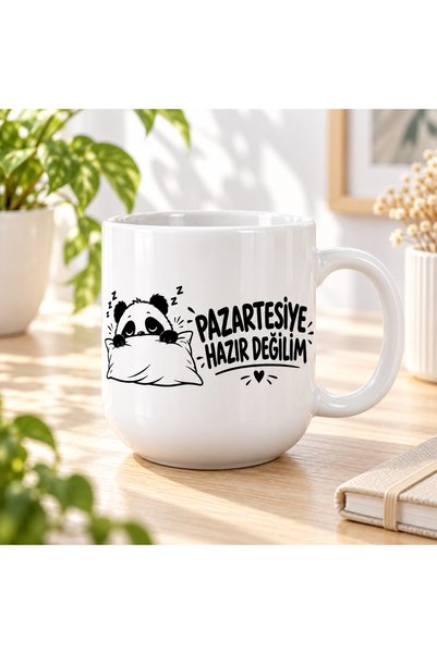 HiperAD Reklam I'M Not Ready for Monday Written on Panda Patterned Porcelain ...
