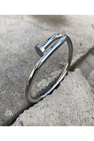 ANGELSS JEWELLERY Silver Color Steel Nail Bracelet