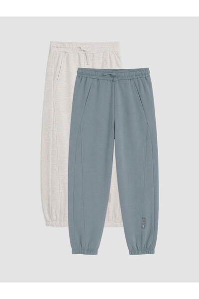 LC Waikiki Peak New Season Blue Boys' Sweatpants with Elastic Waist, 2-Piece Set