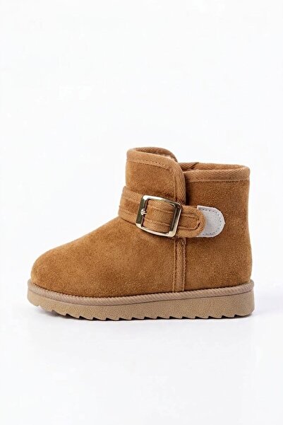 AlbiShoes Kız Erkek Çocuk Bebek İlk Adım Bot Cırtlı Mini Bot Panduf Sıcacık Kürklü Rahat Hafif Taban