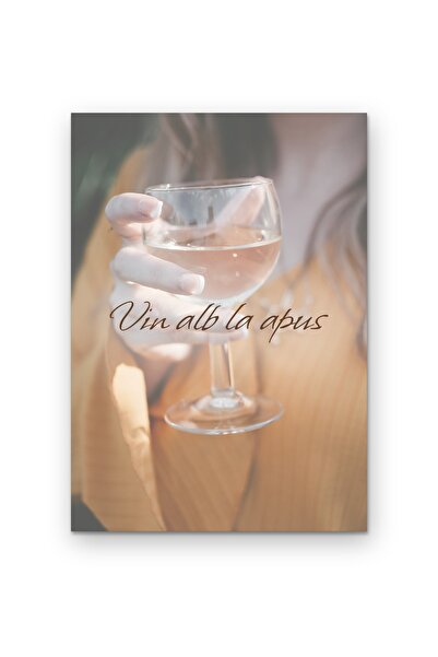 OEM Poster Carton 250g A4, Arta de perete cu citat Vin alb la apus, Decor ele...
