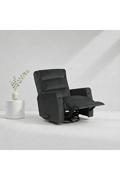 BACK CARE كرسي هزاز قابل للإمالة، مخمل، مزود بمسند للقدمين، أسود، MG-7-R