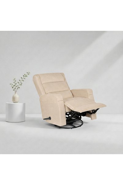 BACK CARE كرسي هزاز قابل للإمالة، مخمل، مع مسند للقدمين، بيج، MG-7-R