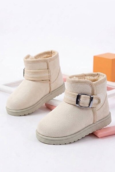 AlbiShoes Kız Erkek Çocuk Bebek İlk Adım Bot Cırtlı Mini Bot Panduf Sıcacık K...