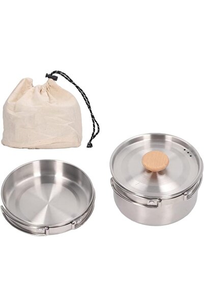 Alomejor Portable Camping Cookware Mess Kit with Storage Bag, 304 Stainless S...