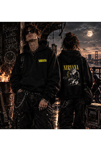 dompulerimoda Nirvana Yellow Series Detailed Oversize Unisex Sweatshirt Hoodie