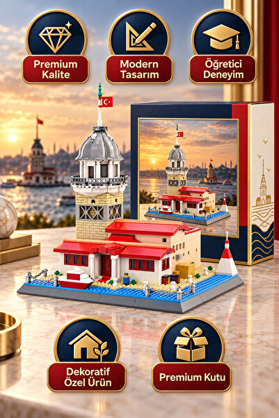 Miras Blocks Kız Kulesi İstanbul Yapı Blokları Seti 910 Parça Eğitici Yapı Seti