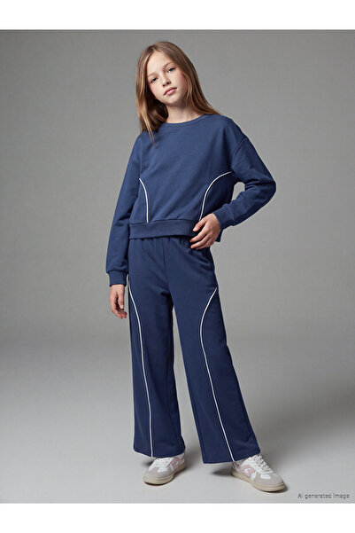 LC Waikiki Crew Neck Girls' Soft Touch Tracksuit Set