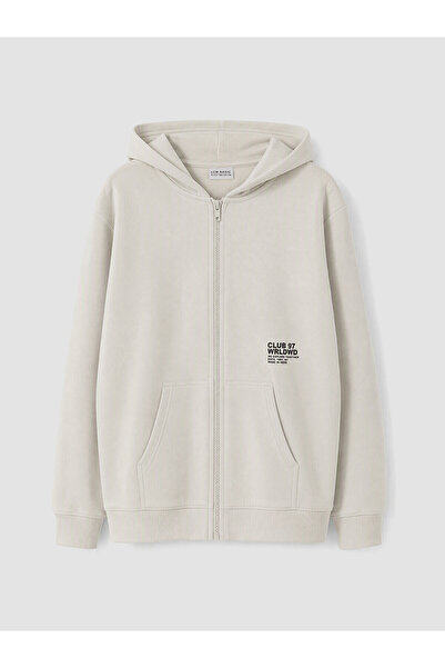 LC Waikiki Two Mt Shop Quality Lcw Kids Beige Boys' Zippered Sweatshirt