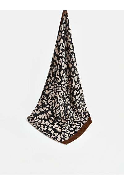LC Waikiki Lcw Modest Black Leopard Women's Shawl with Nevavm Difference