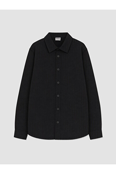 LC Waikiki Two Mt Shop Quality Lcw Kids Black Long Sleeve Boys' Shirt