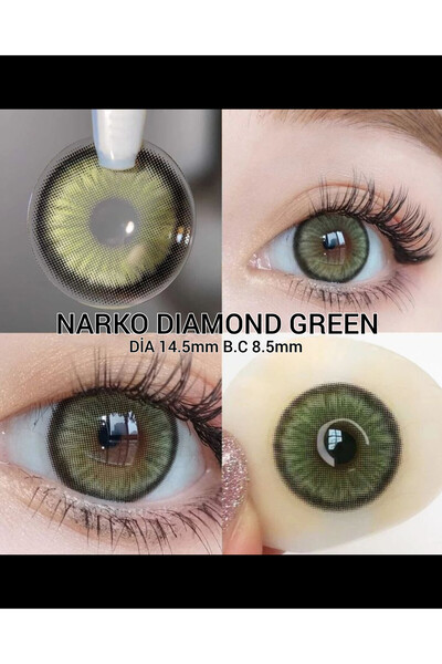 Eyeshop GÖZ LENSİ NORKO DIAMOND GREEN YEŞİL TONDA Hareli Geniş pupilli doğal ...