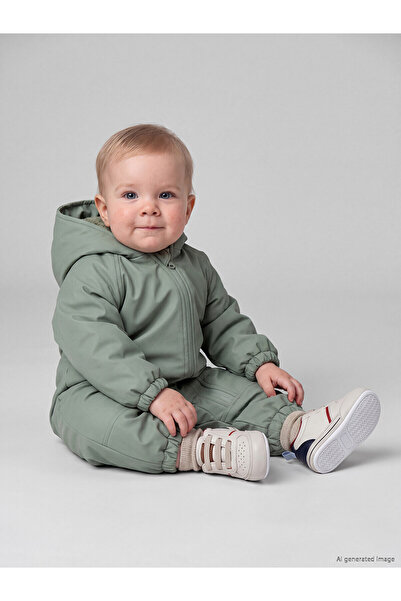LC Waikiki Two Mt Shop Quality Lcw Baby Khaki Water Repellent Hooded Baby Boy...