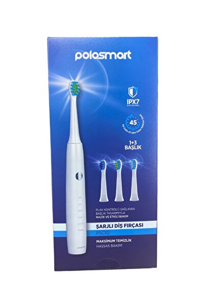 Polosmart PSC112 Şarjlı Diş Fırçası IPX7 Su Geçirmez 1+3 Başlık 45 Gün Pil Öm...