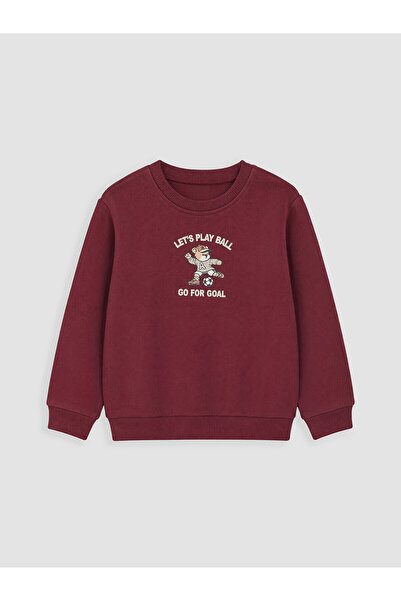 LC Waikiki Two Mt Shop Quality Lcw Kids Burgundy 3 Thread Printed Standard & ...