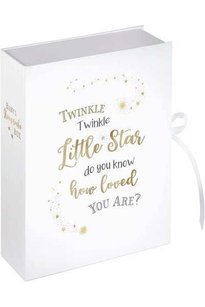 Lillian Rose Large Twinkle, Twinkle Baby Keepsake Box, White
