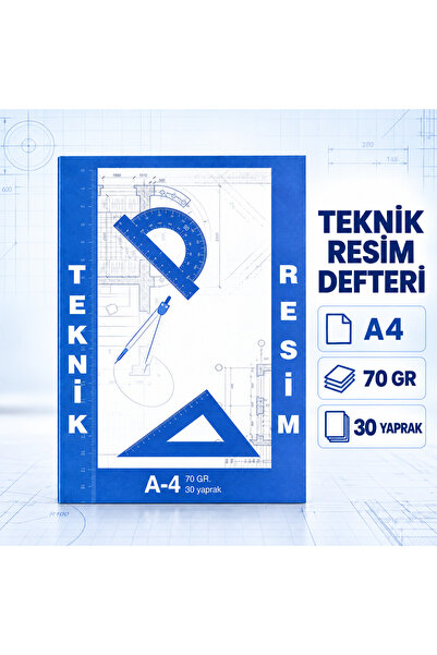 Art Tone A4 Teknik Resim Defteri 70 Gr 30 Yaprak Karton Kapak Dikişli Dikey –...
