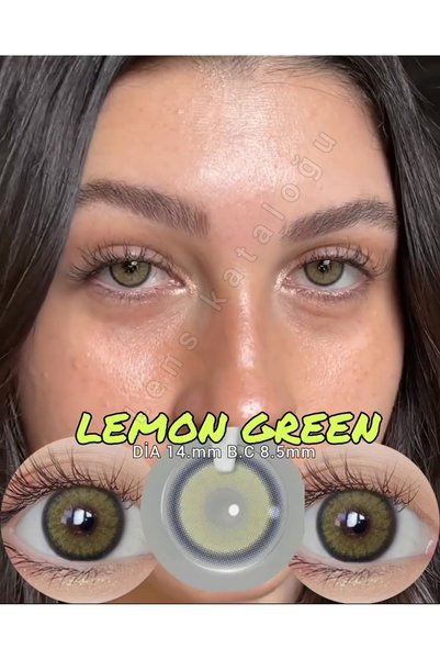 Eyeshop GÖZ LENSİ LEMON GREEN ELA YEŞİL TONUNDA Hareli Geniş pupilli doğal gö...
