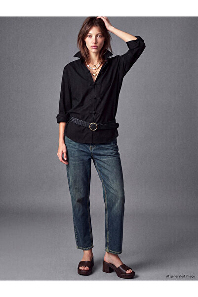 LC Waikiki Alita City Lcw Jeans with a Difference in Color Indigo Denim Strai...