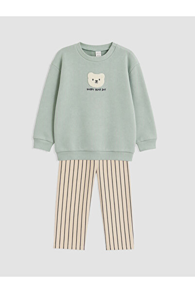 LC Waikiki Two Mt Shop Quality Lcw Baby Green Baby Boy Embroidered Sweatshirt...