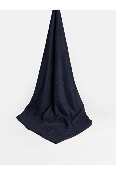 LC Waikiki Lcw Modest Navy Blue Voile Patterned Women's Shawl with Nevavm Dif...
