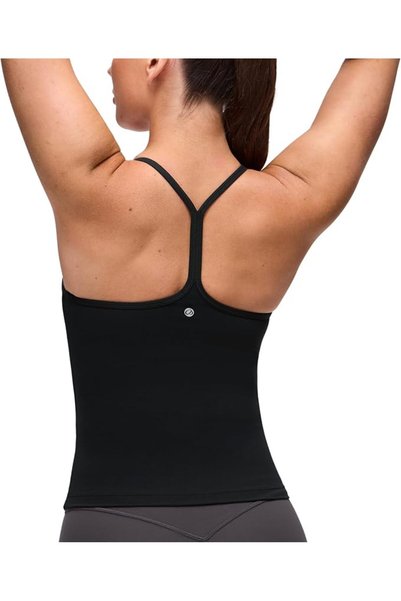 CRZ YOGA Butterluxe Racerback Tank Tops for Women - Scoop Neck Spaghetti Stra...