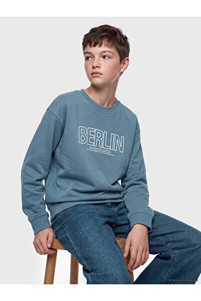 LC Waikiki Two Mt Shop Quality Lcw Kids Blue 3 Thread Boys' Sweatshirt
