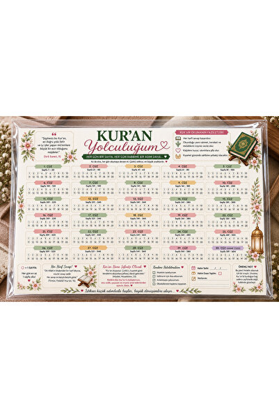 Atölye Prana Kur’an Yolculuğum A5 50 Yaprak – Kuran Okuma ve Hatim Takip Çize...