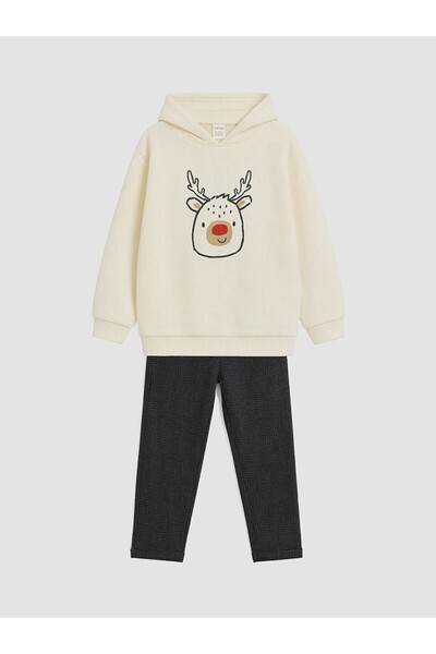 LC Waikiki Two Mt Shop Quality Lcw Baby Ecru Baby Boy Sweatshirt and Pants