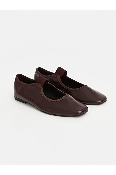 LC Waikiki Alita City Lcw Steps Burgundy Women's Flat Shoes with a Difference