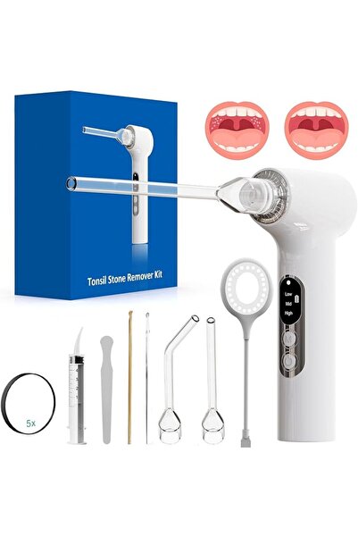 KRCIQMV Rechargeable Tonsil Stone Remover Kit with Vacuum Suction & Blue Ligh...