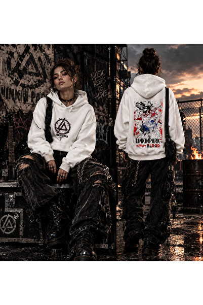 dompulerimoda Linki̇n Park Series Detail Oversize Unisex Sweatshirt Hoodie